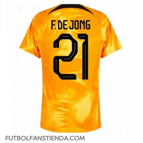 Países Bajos Frenkie de Jong #21 Primera Equipación Mundial 2022 Manga Corta